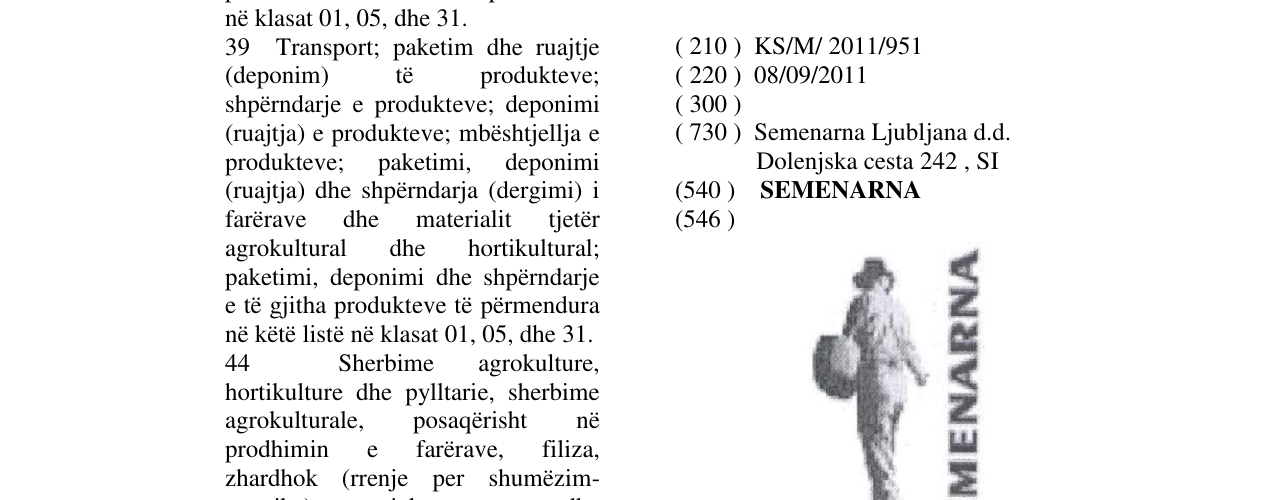 Zëri i markës SEMENARNA në buletin