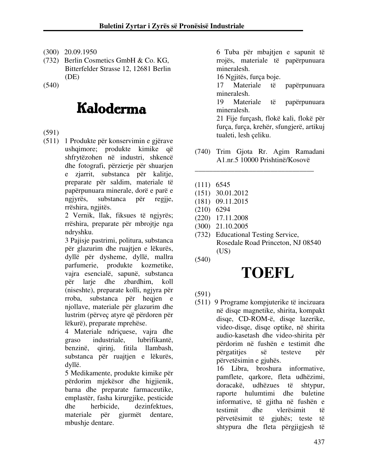 Faqja 437 e buletinit