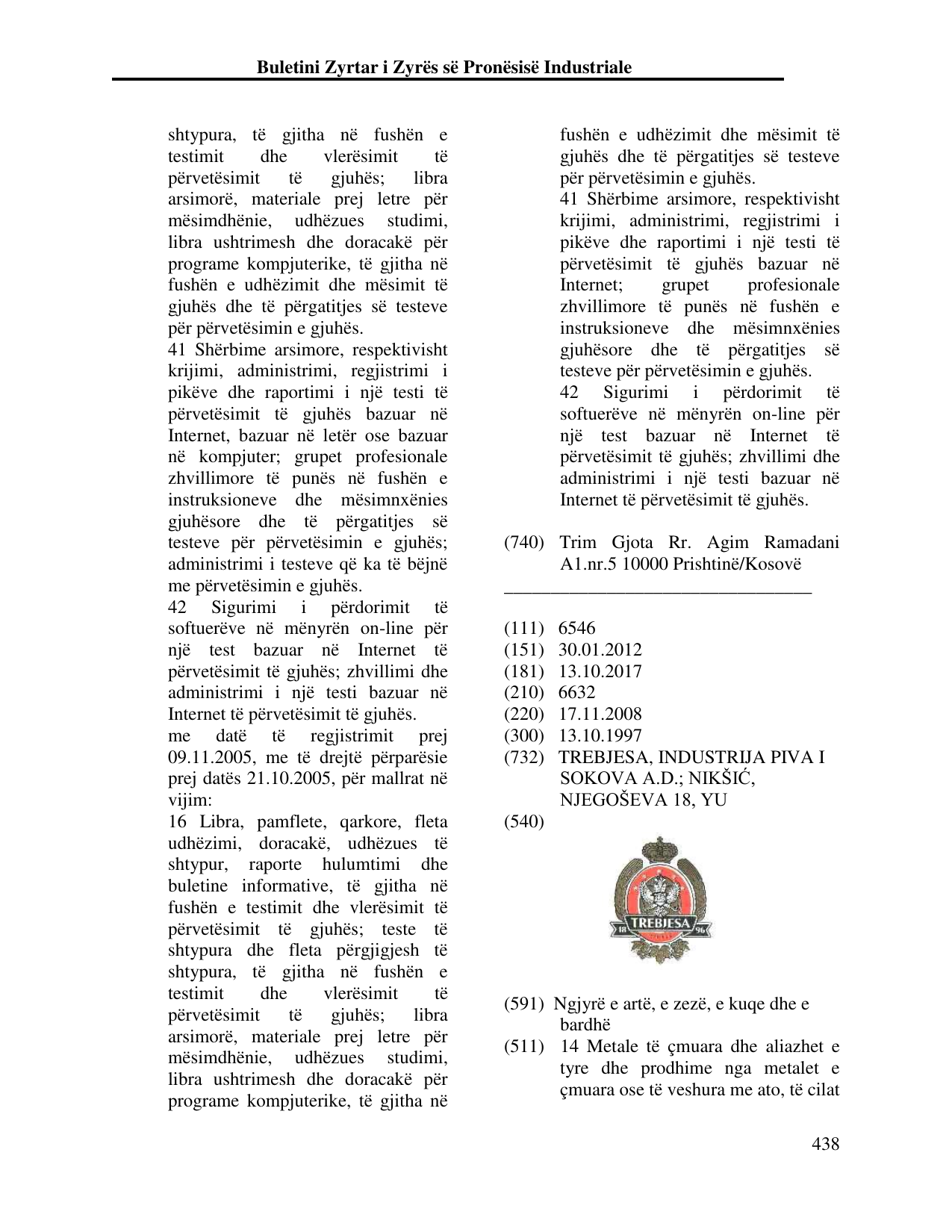 Faqja 438 e buletinit