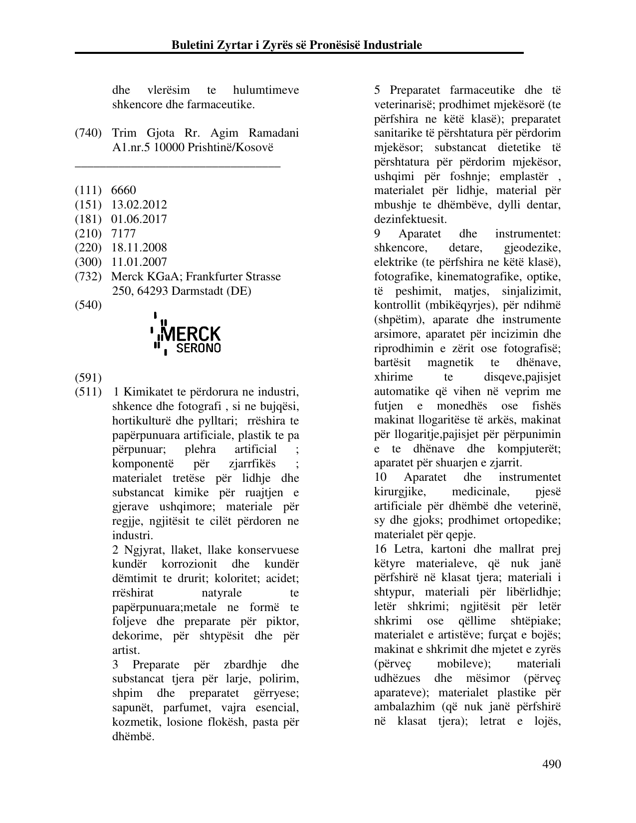 Faqja 490 e buletinit