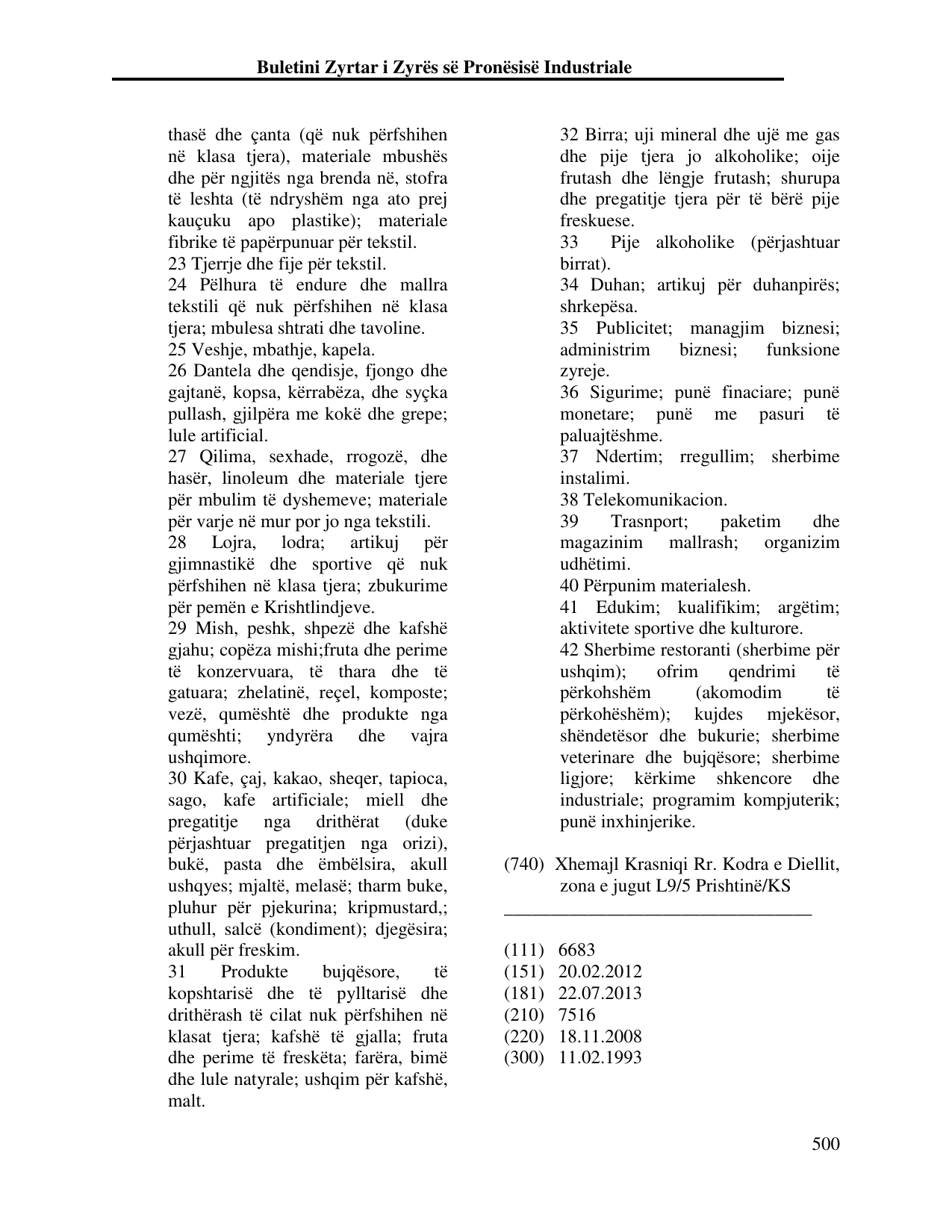 Faqja 500 e buletinit