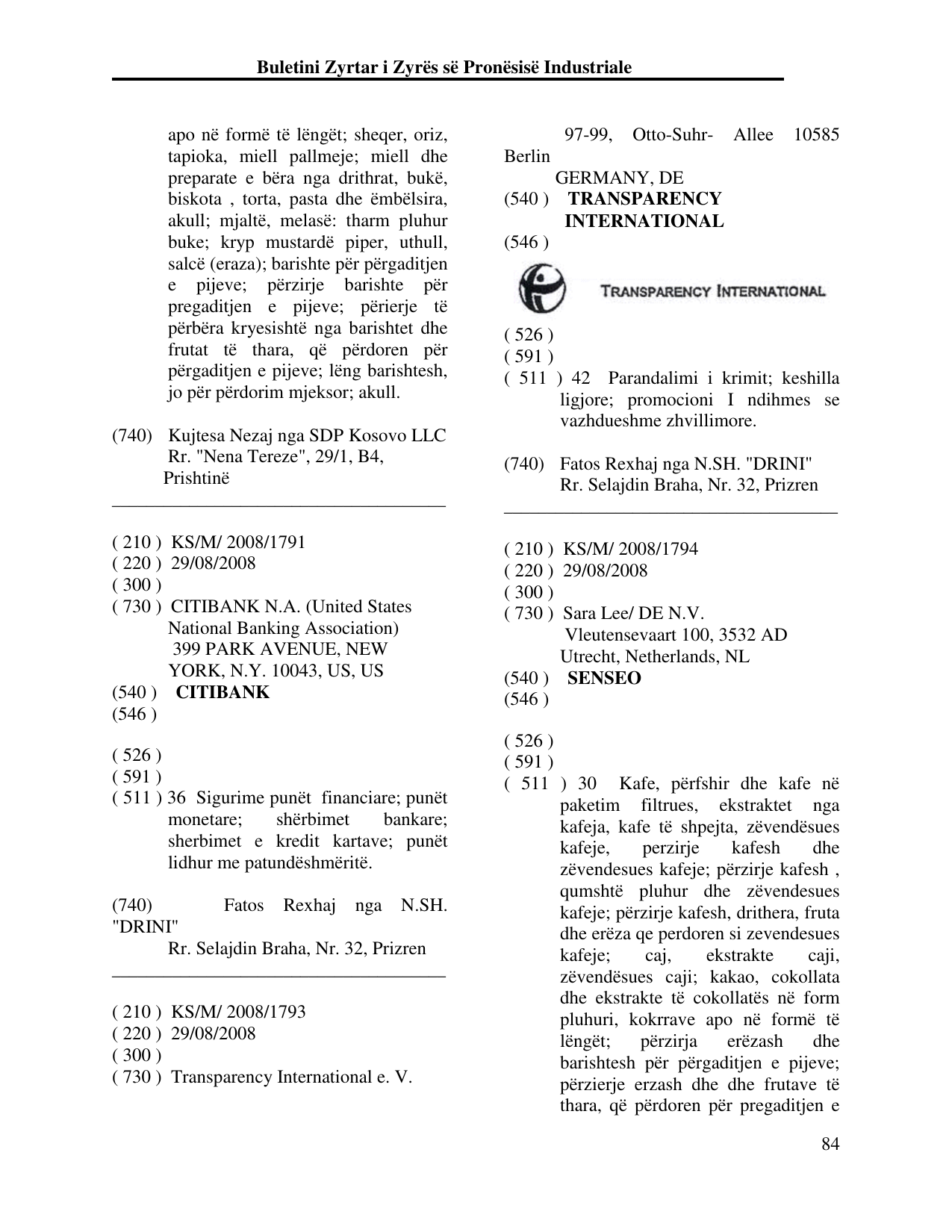 Faqja 84 e buletinit