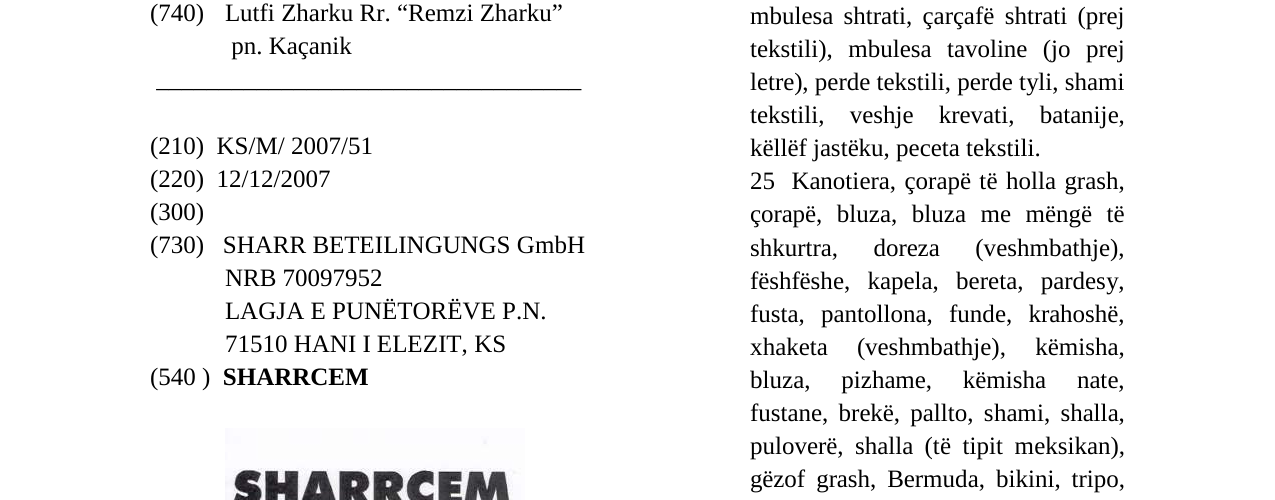 Zëri i markës SHARRCEM në buletin