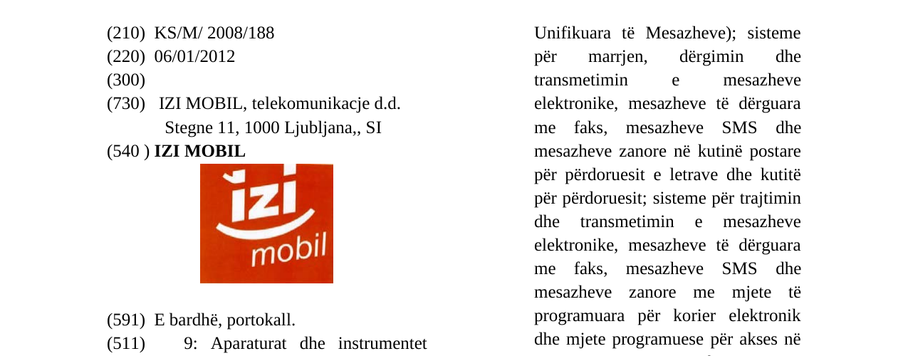 Zëri i markës IZI MOBIL në buletin
