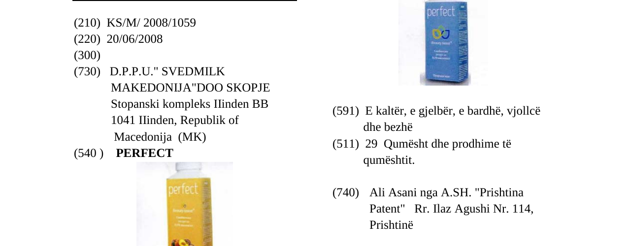 Zëri i markës PERFECT në buletin