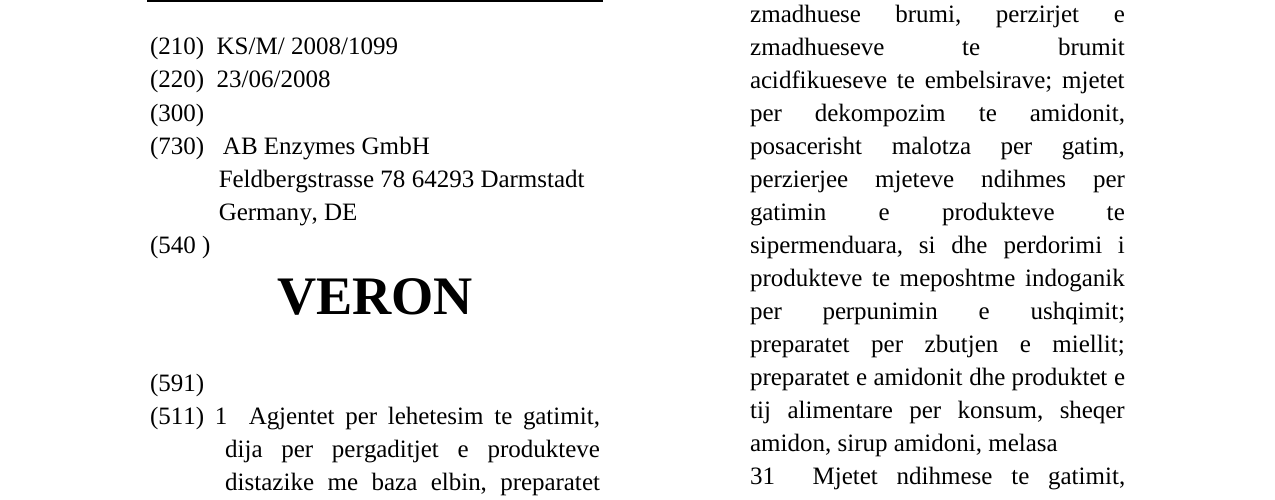 Zëri i markës VERON në buletin