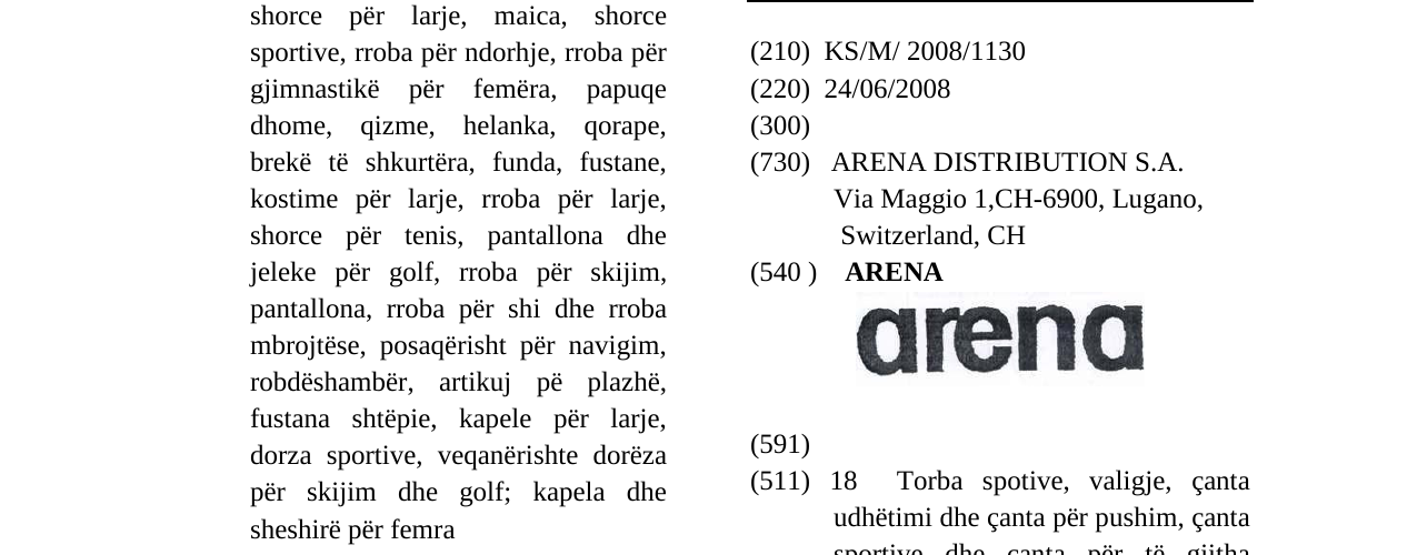 Zëri i markës ARENA në buletin