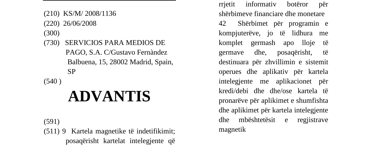 Zëri i markës ADVANTIS në buletin