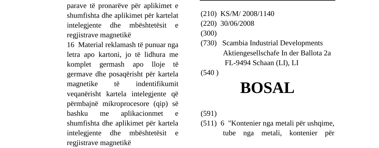 Zëri i markës BOSAL në buletin