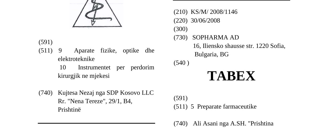 Zëri i markës TABEX në buletin