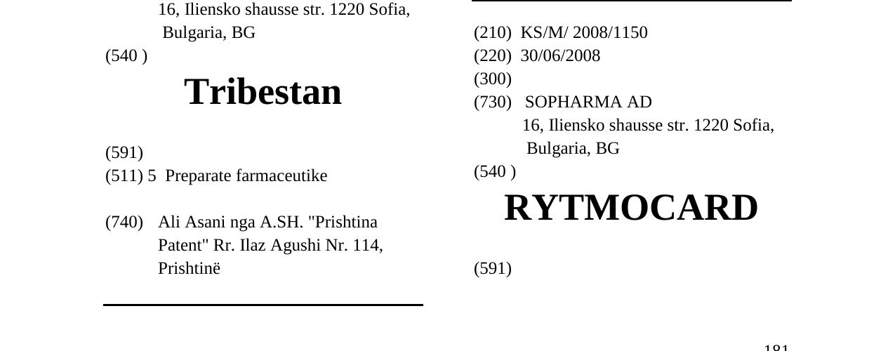 Zëri i markës RYTMOCARD në buletin