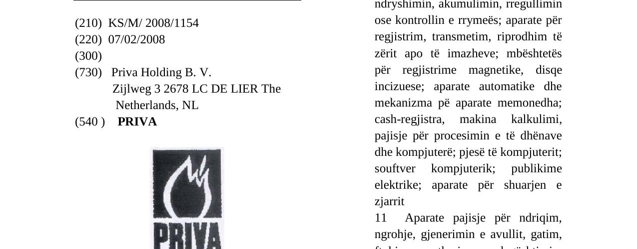 Zëri i markës PRIVA në buletin