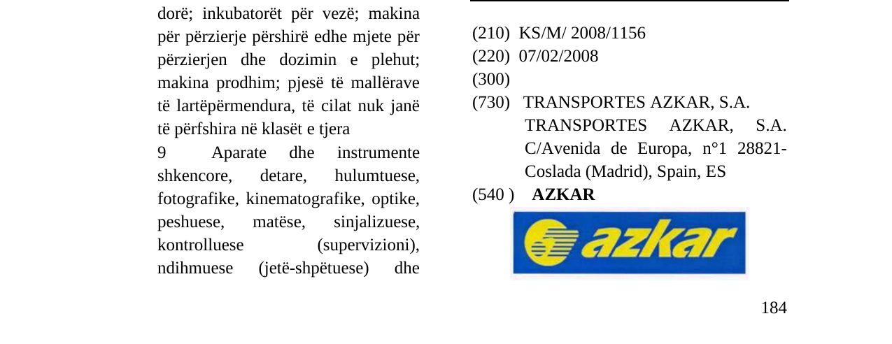 Zëri i markës AZKAR në buletin