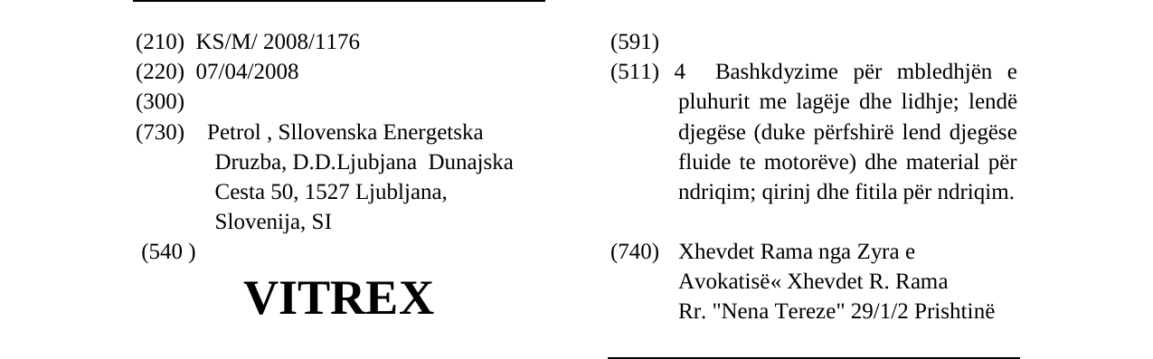 Zëri i markës VITREX në buletin