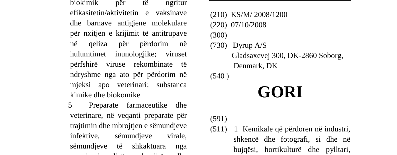 Zëri i markës GORI në buletin