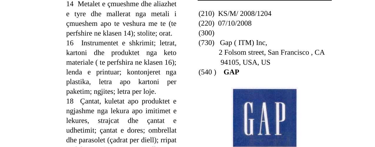 Zëri i markës GAP në buletin