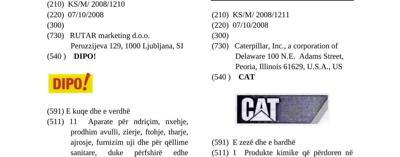 Zëri i markës CAT në buletin