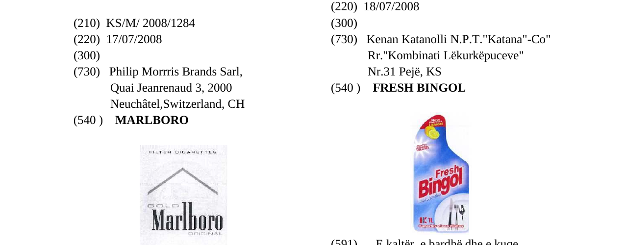 Zëri i markës MARLBORO në buletin