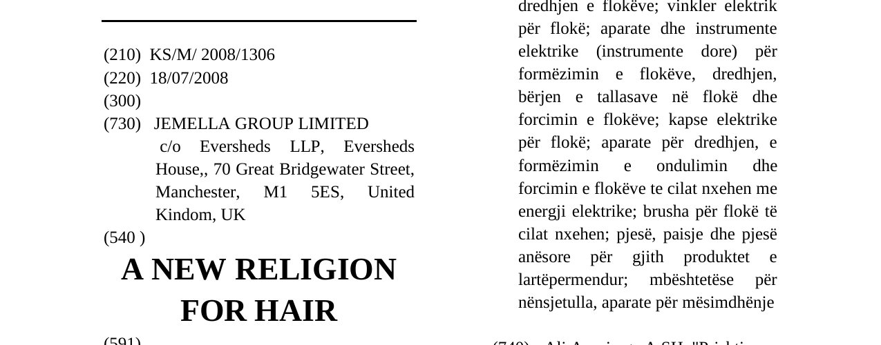Zëri i markës A NEW RELIGION FOR HAIR në buletin