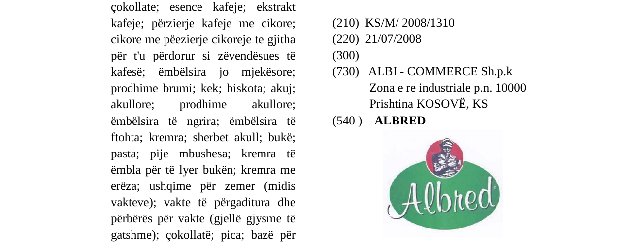 Zëri i markës ALBRED në buletin