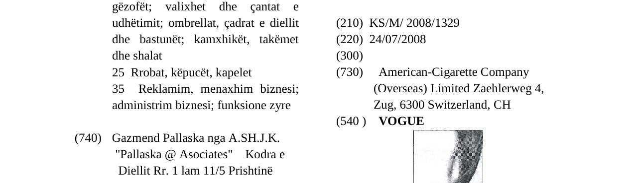 Zëri i markës VOGUE në buletin