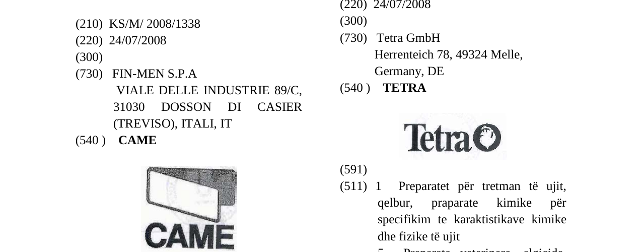 Zëri i markës CAME në buletin