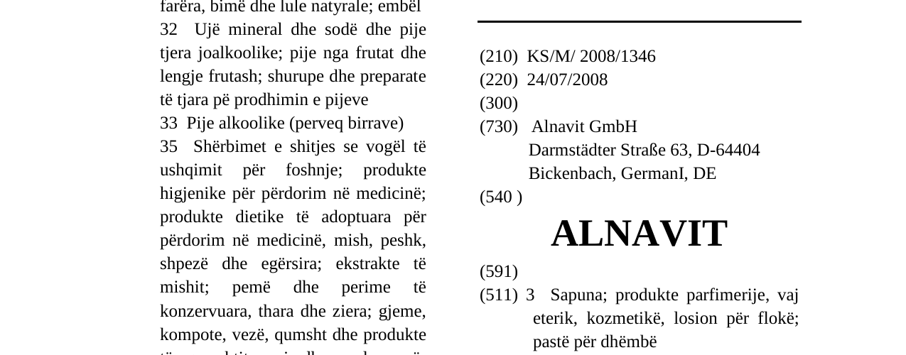 Zëri i markës ALNAVIT në buletin