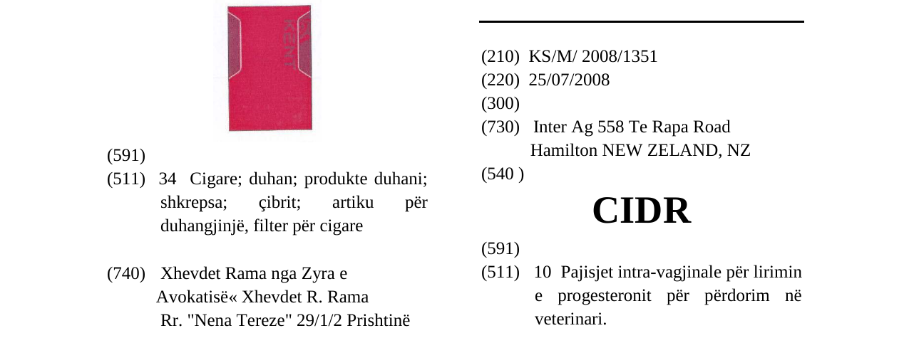 Zëri i markës CIDR në buletin