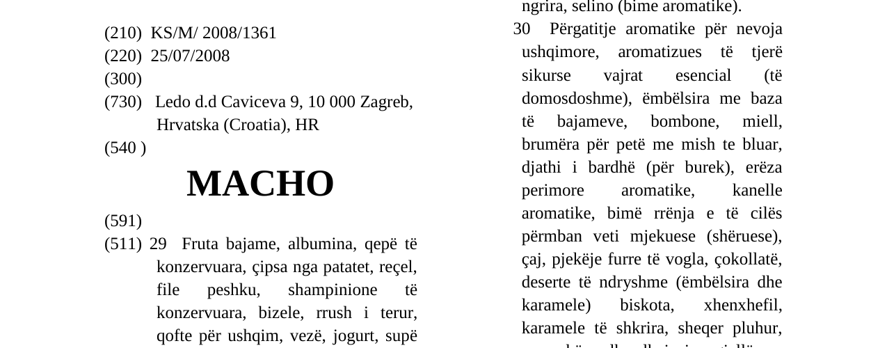 Zëri i markës MACHO në buletin