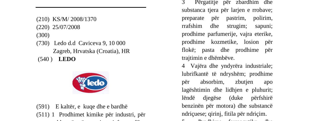 Zëri i markës LEDO në buletin
