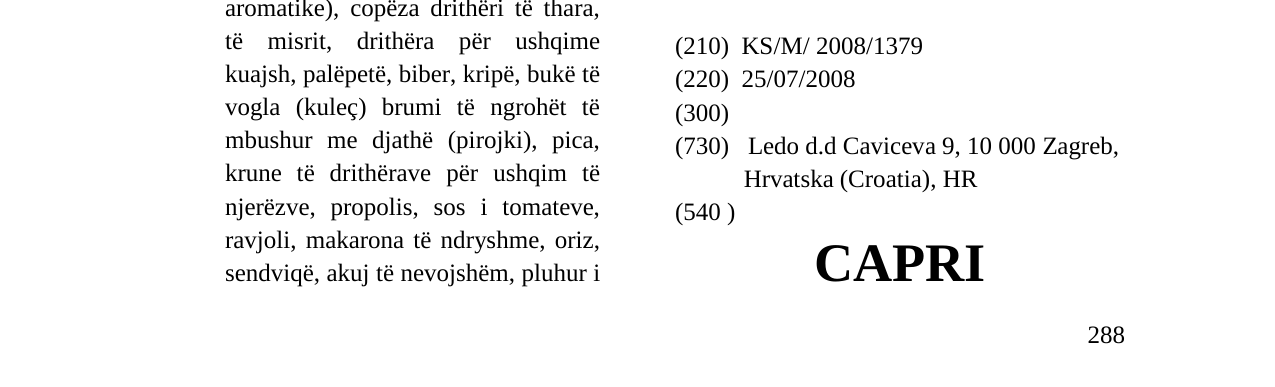 Zëri i markës CAPRI në buletin