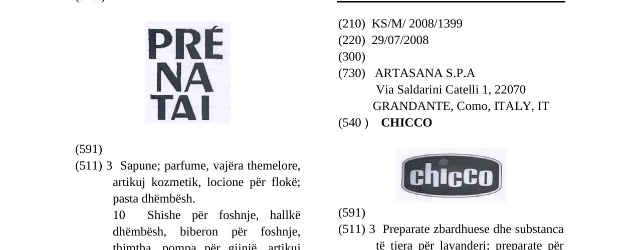 Zëri i markës CHICCO në buletin
