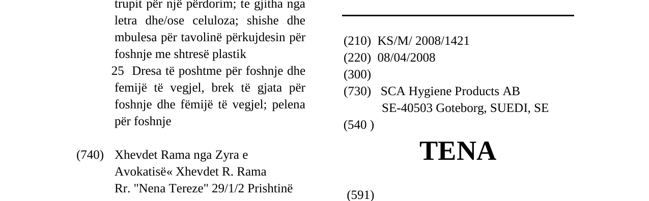 Zëri i markës TENA në buletin