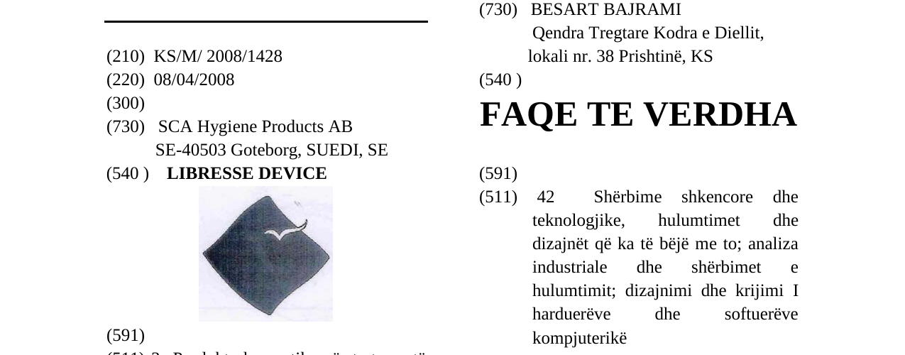 Zëri i markës LIBRESSE DE VICE në buletin