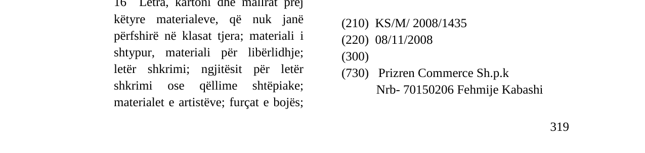 Zëri i markës PIRE në buletin