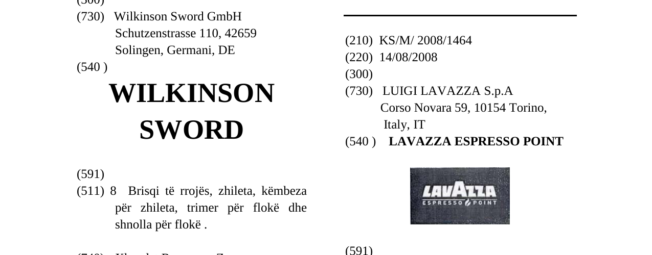 Zëri i markës LAVAZZA ESPRESSO POINT në buletin