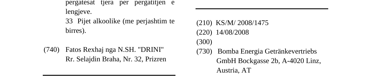 Zëri i markës BOMBA në buletin