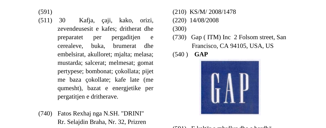 Zëri i markës GAP në buletin