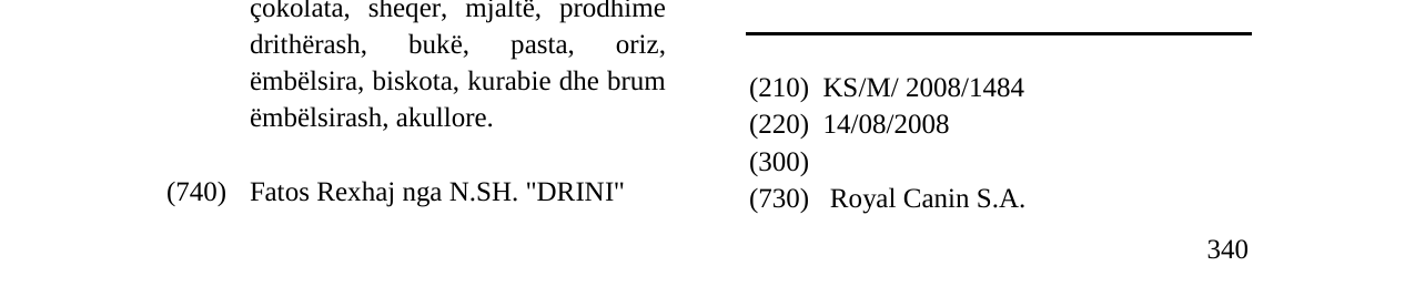 Zëri i markës ROYAL CANIN në buletin