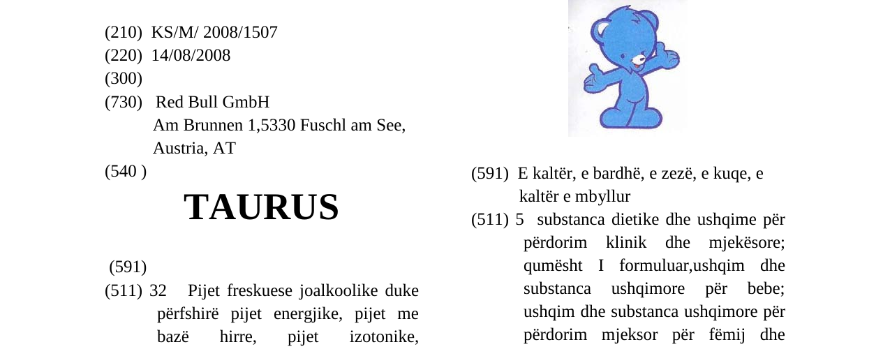 Zëri i markës TAURUS në buletin