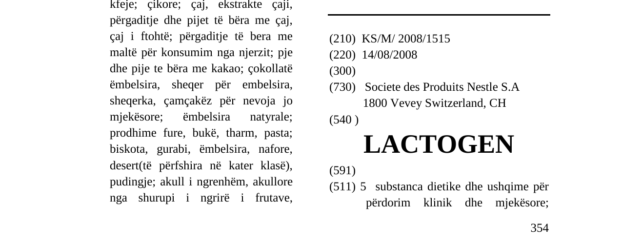 Zëri i markës LACTOGEN në buletin