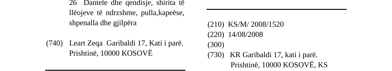Der Eintrag der Marke KR im Bulletin