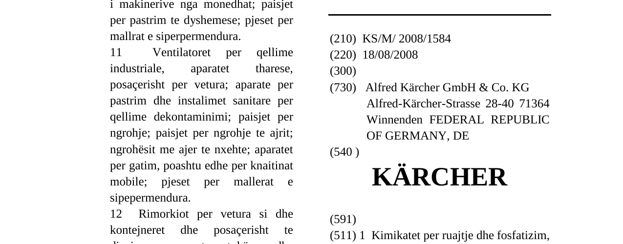 Zëri i markës KÄRCHER në buletin