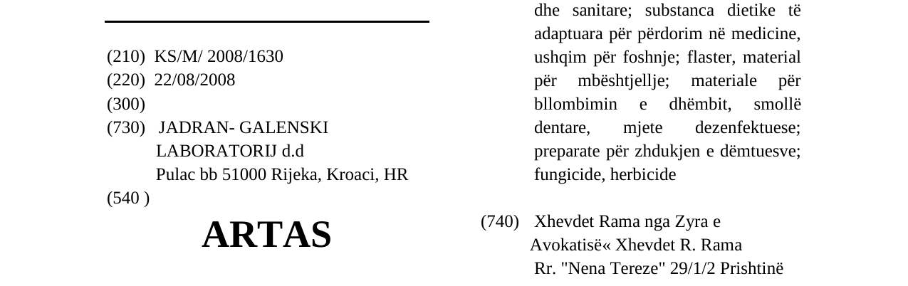 Zëri i markës ARTAS në buletin