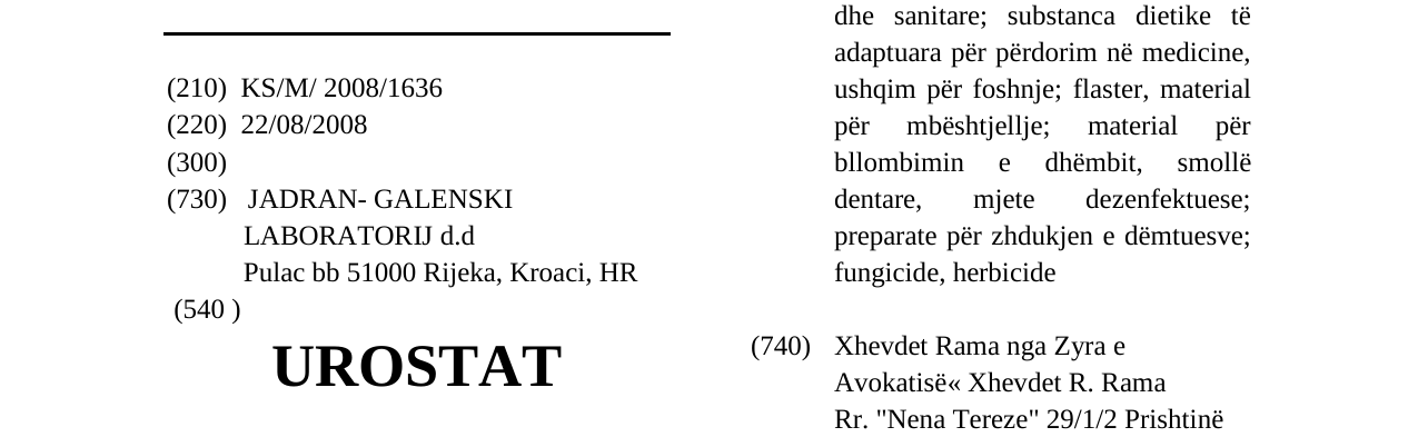 Zëri i markës UROSTAT në buletin