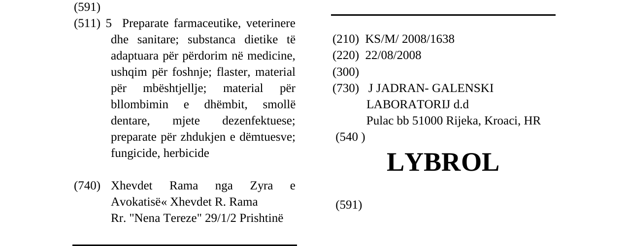 Zëri i markës LYBROL në buletin