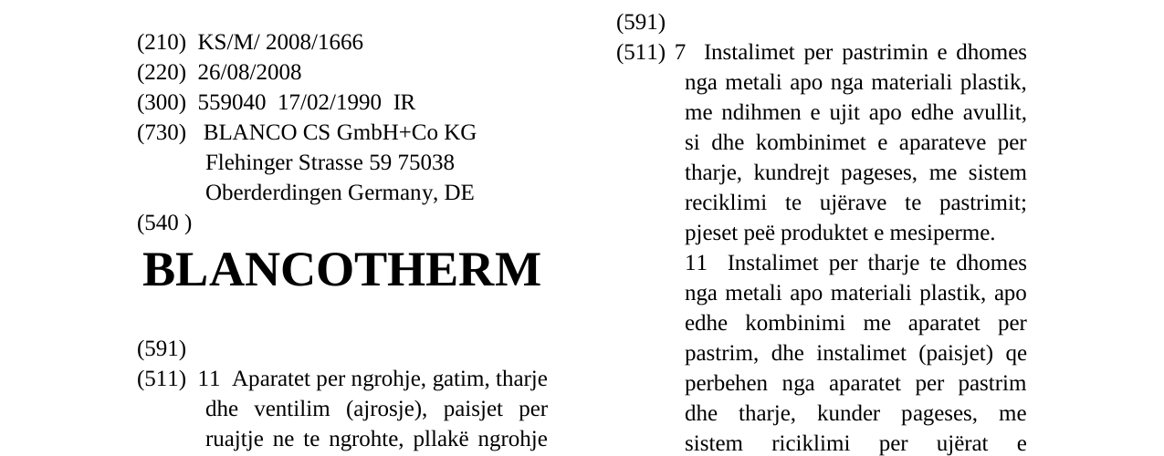 Zëri i markës BLANCOTHERM në buletin