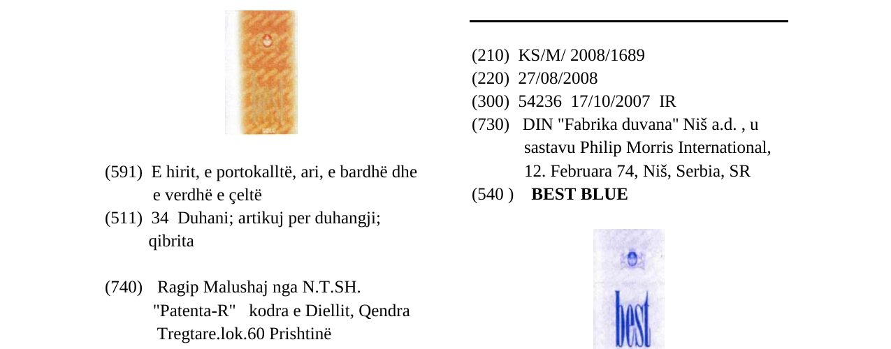 Zëri i markës BEST BLUE në buletin