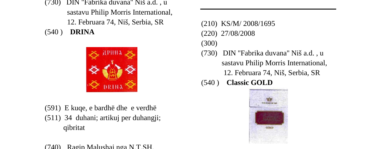 Zëri i markës Classic GOLD në buletin