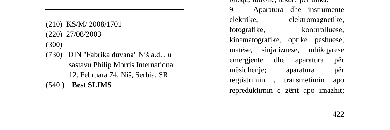 Zëri i markës Best SLIMS në buletin